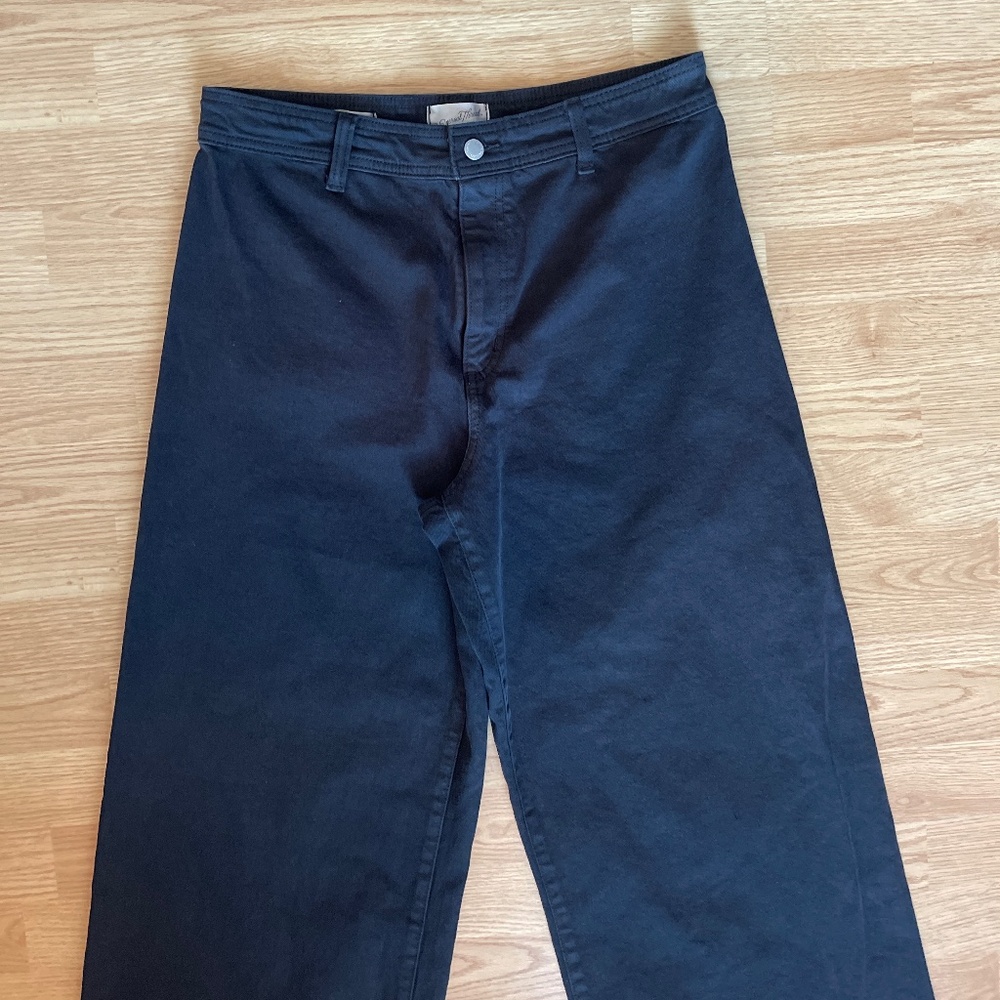 Universal Thread High Rise Sailor Wide Leg Black Denim Jeans / Pants Size 12 - Picture 6 of 8